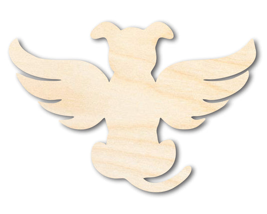 Unfinished Wood Angel Dog Shape - Pet Craft - up to 46"