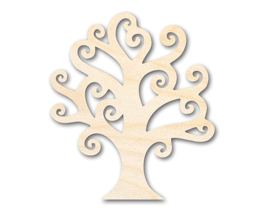 Unfinished Wood Swirly Tree Shape - Craft - up to 46"