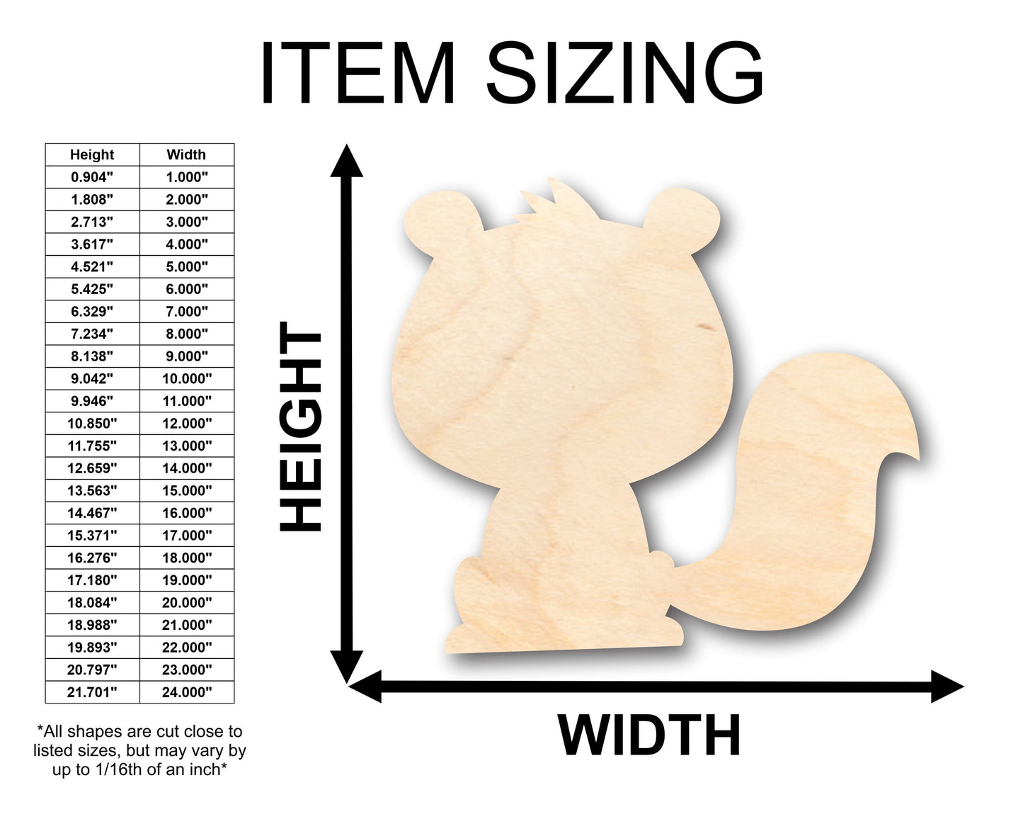 Unfinished Wood Baby Skunk Shape - Craft - up to 46" DIY