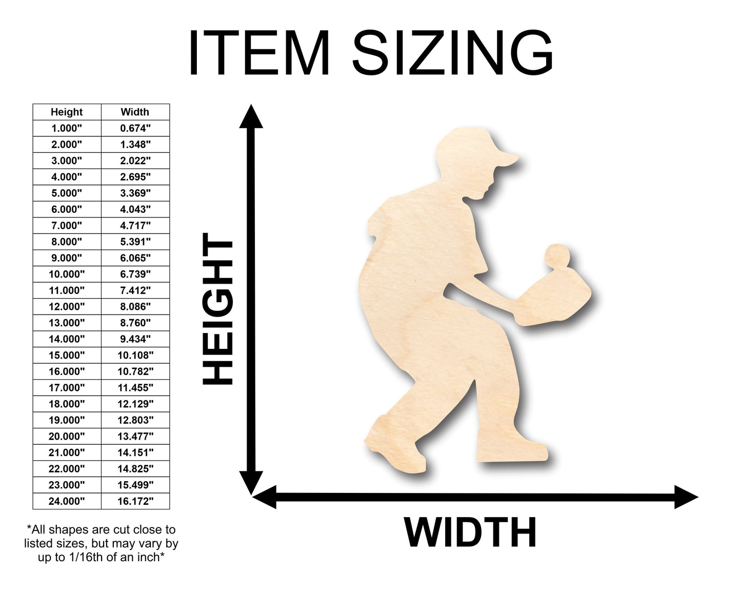 Unfinished Wood Baseball Catch Shape - Craft - up to 46" DIY