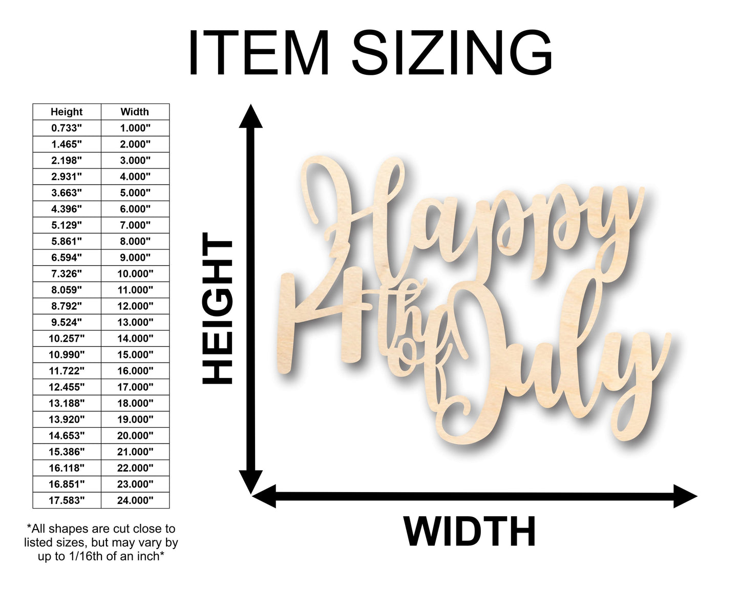 Unfinished Wood Bastille Day 14th of July Shape - Craft - up to 46" DIY