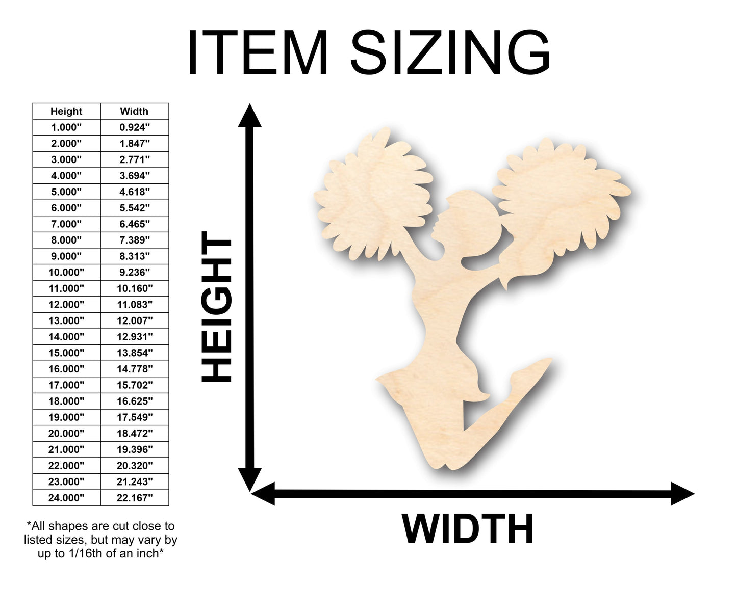 Unfinished Wood Cheer Shape - Craft - up to 46" DIY