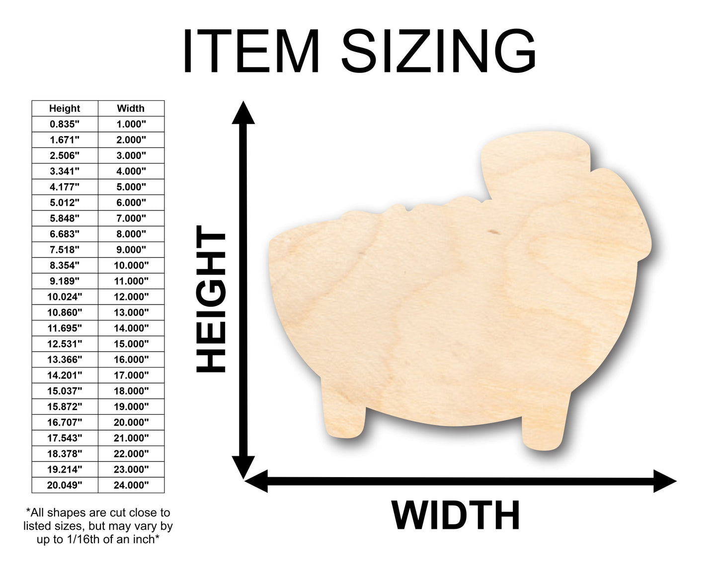 Unfinished Wood Chips Salsa Guacamole Shape - Craft - up to 46" DIY