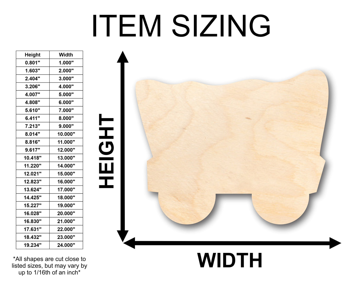 Unfinished Wood Covered Wagon Shape - Craft - up to 46" DIY