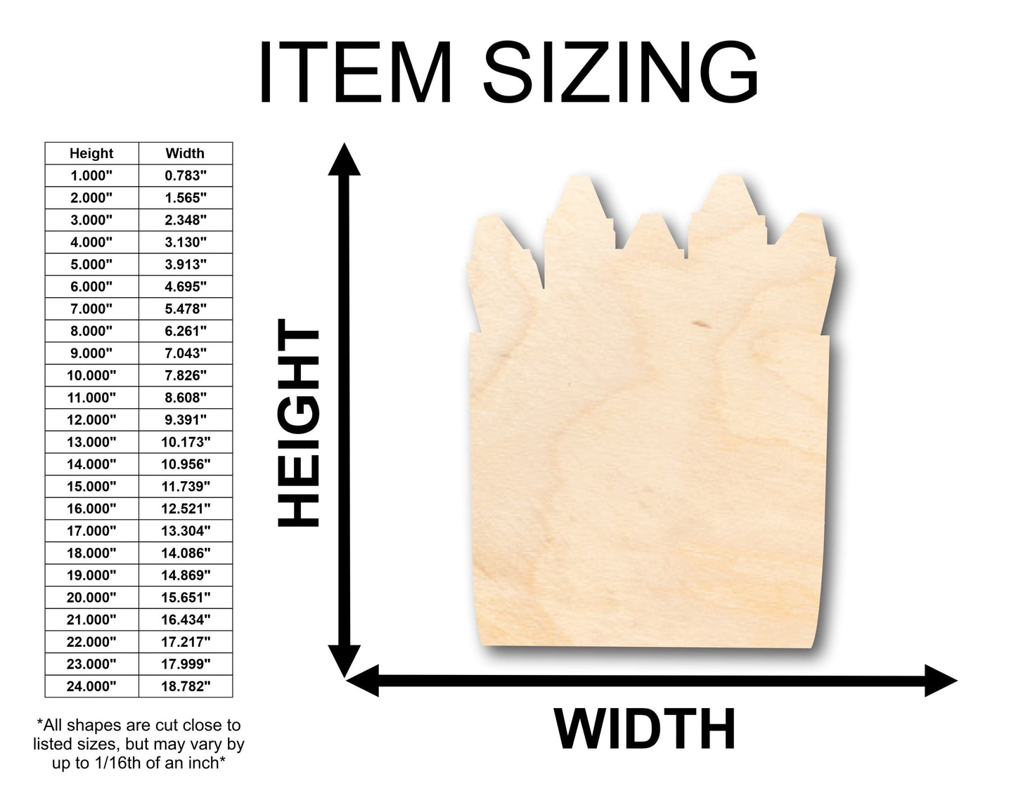 Unfinished Wood Crayon Set Shape - Craft - up to 46" DIY