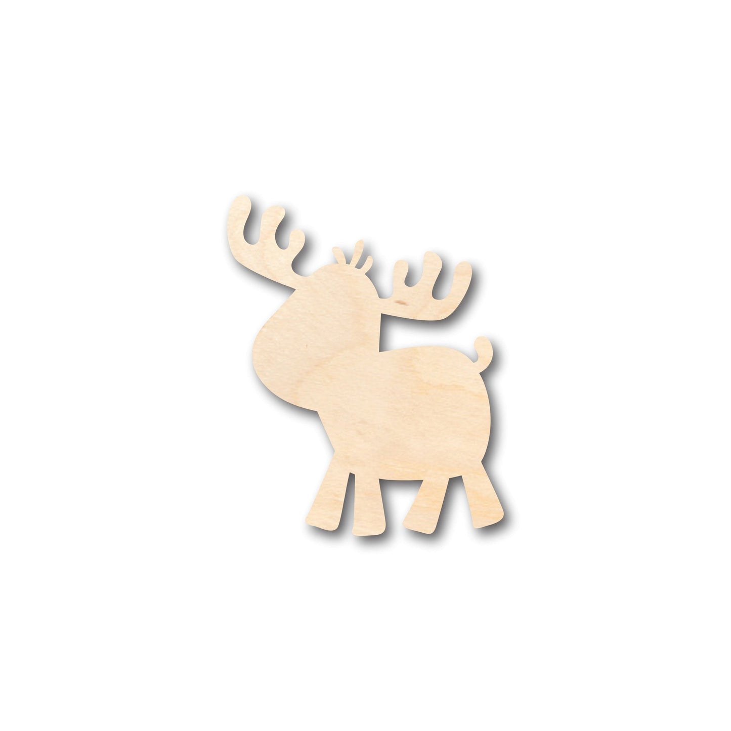 Unfinished Wood Cute Moose Shape - Craft - up to 46" DIY