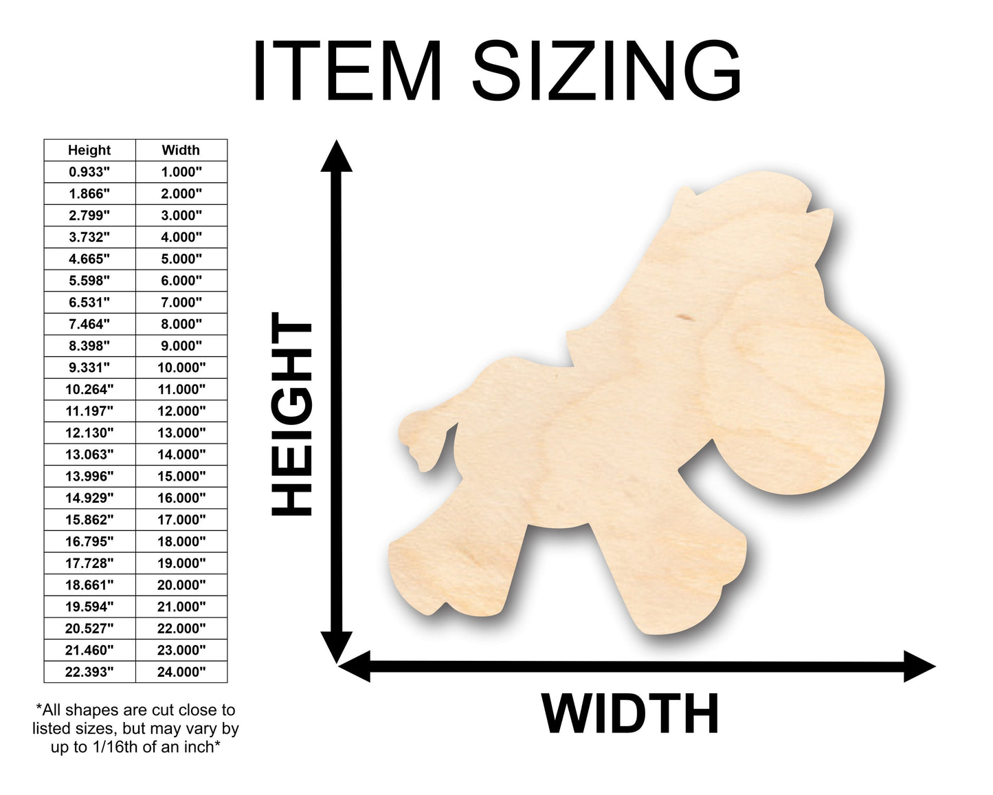 Unfinished Wood Cute Zebra Shape - Craft - up to 46" DIY