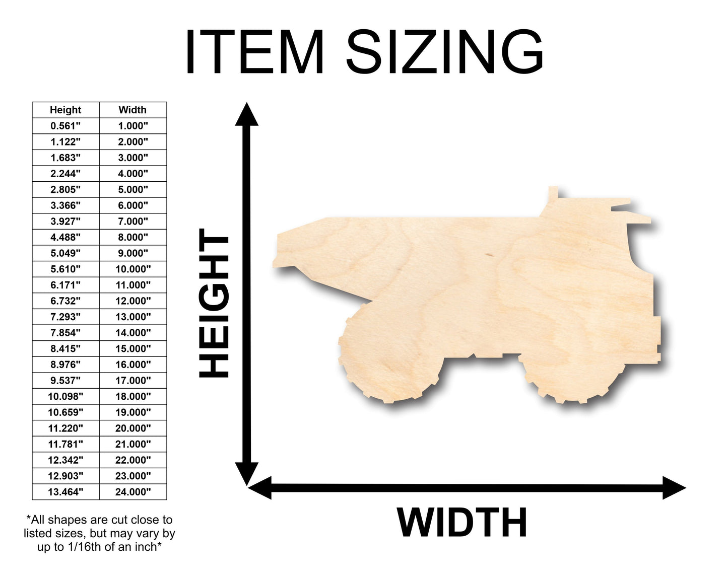 Unfinished Wood Dumptrunk Shape - Craft - up to 46" DIY