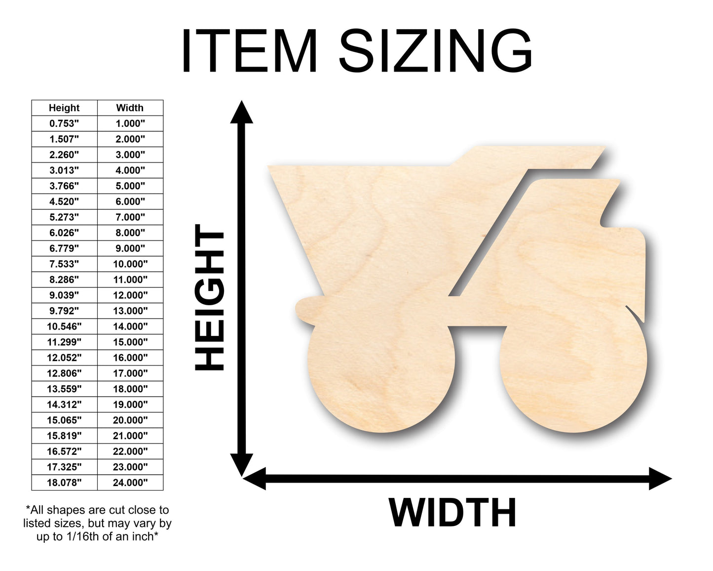 Unfinished Wood Dumptrunk Shape - Craft - up to 46" DIY