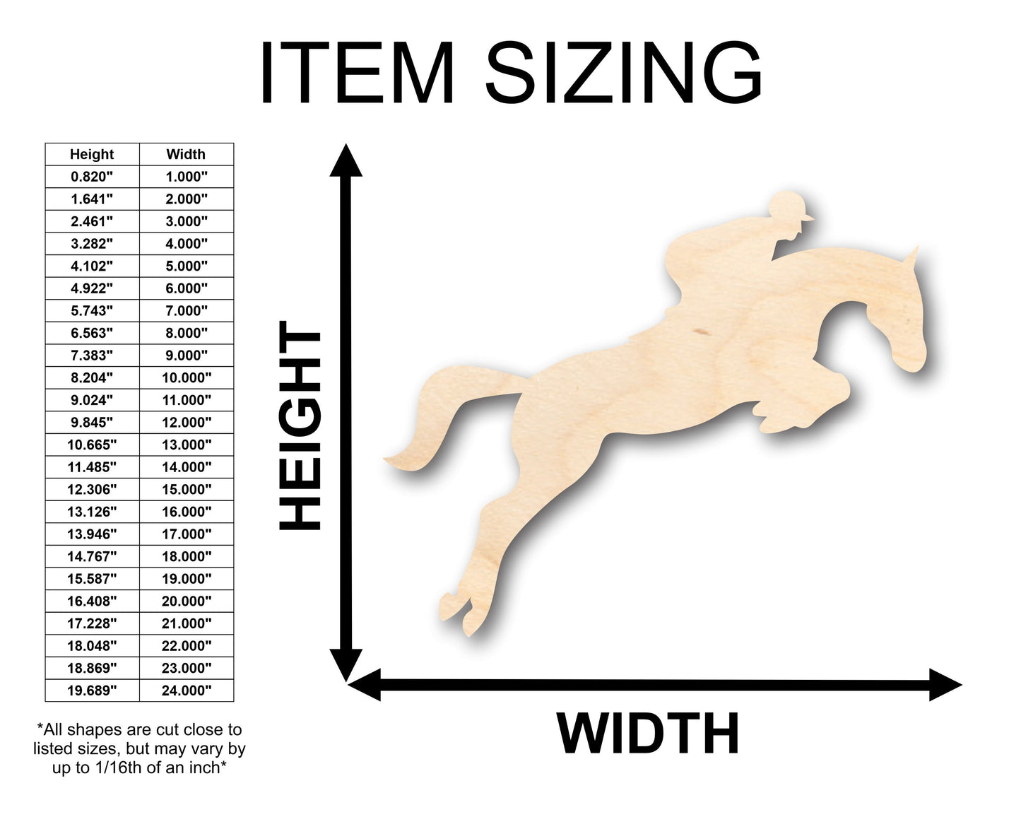 Unfinished Wood Equestrian Shape - Craft - up to 46" DIY