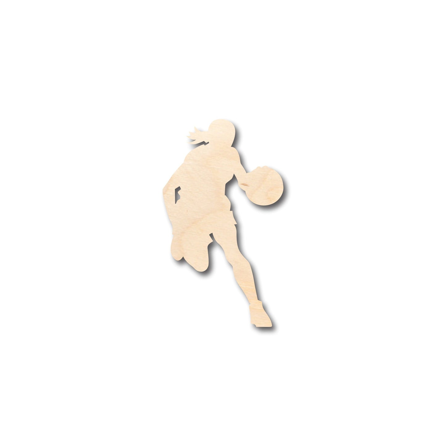 Unfinished Wood Girl Basketball Shape - Craft - up to 46" DIY