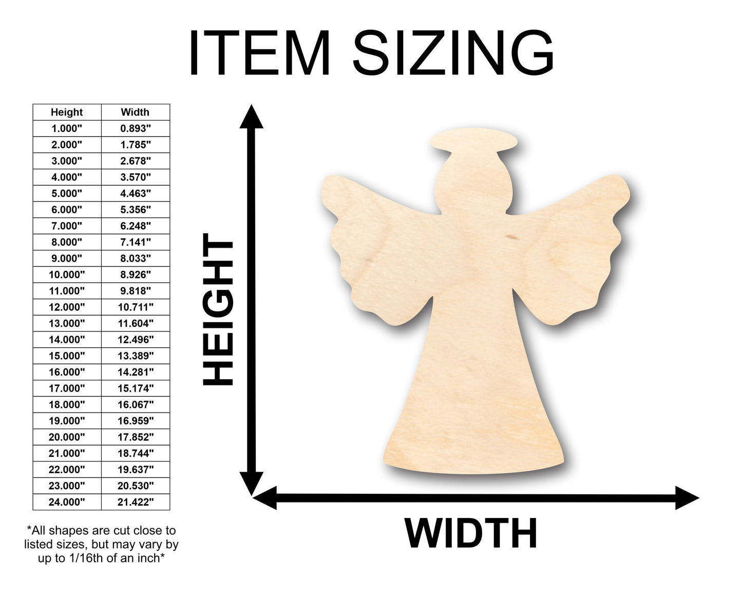 Unfinished Wood Halo Angel Shape - Craft - up to 46" DIY