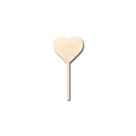 Unfinished Wood Heart Stick Lolipop Shape - Craft - up to 46" DIY