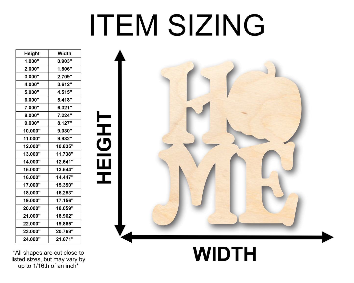 Unfinished Wood HOME Pumpkin Shape - Craft - up to 46" DIY