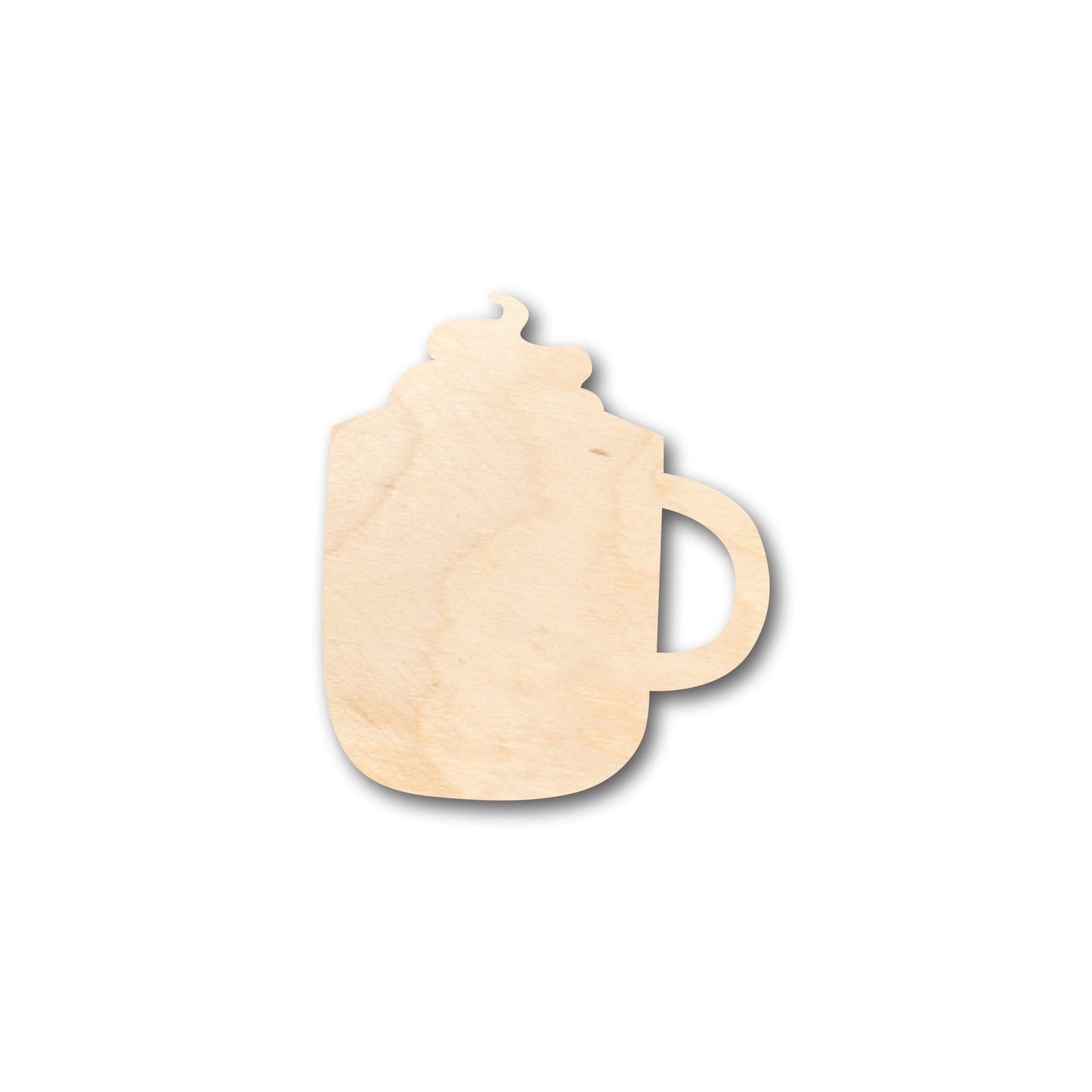 Unfinished Wood Hot Cocoa Whip Cream Shape - Craft - up to 46" DIY