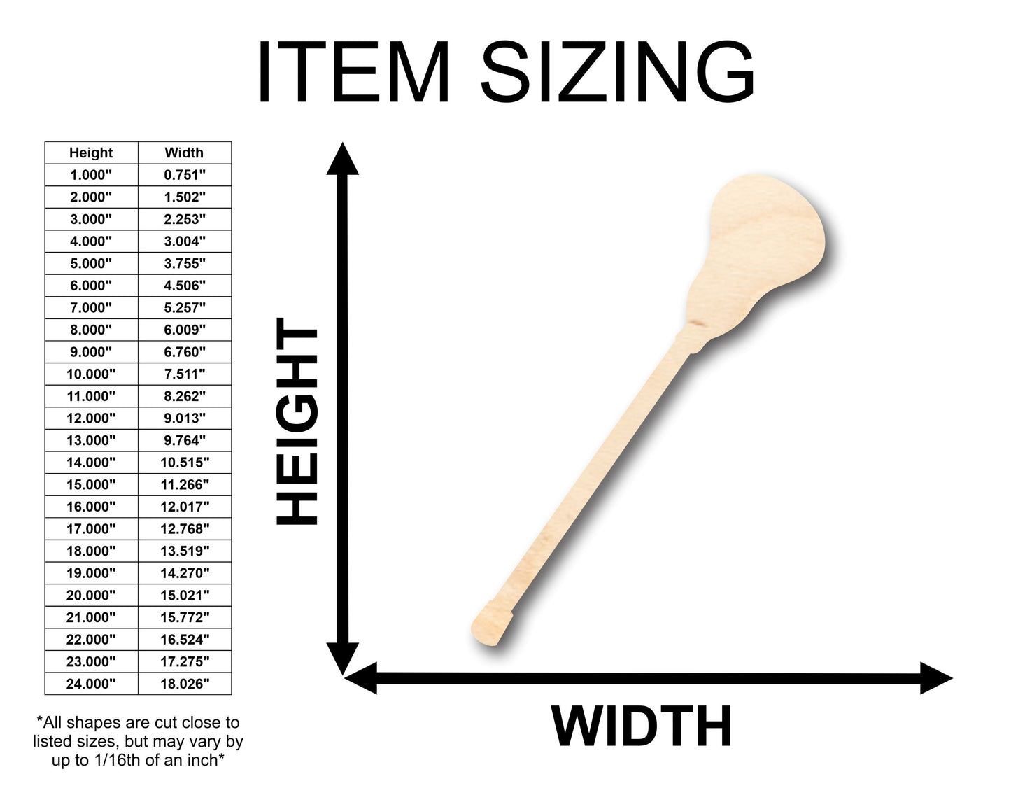 Unfinished Wood Lacrosse Stick Shape - Craft - up to 46" DIY