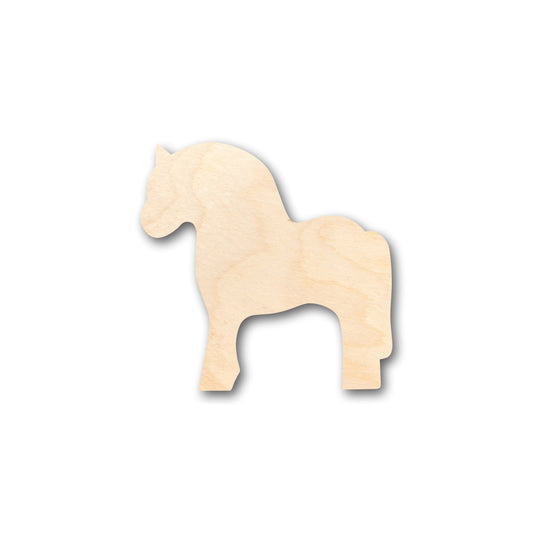 Unfinished Wood Norwegian Fjord Dala Horse Shape - Craft - up to 46" DIY