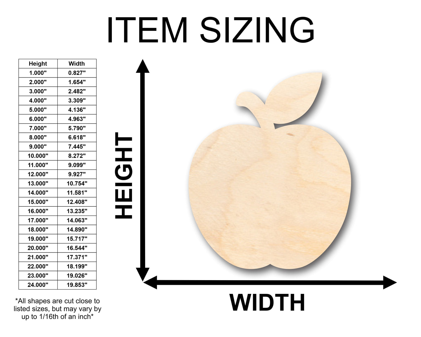 Unfinished Wood Peach Shape - Craft - up to 46" DIY