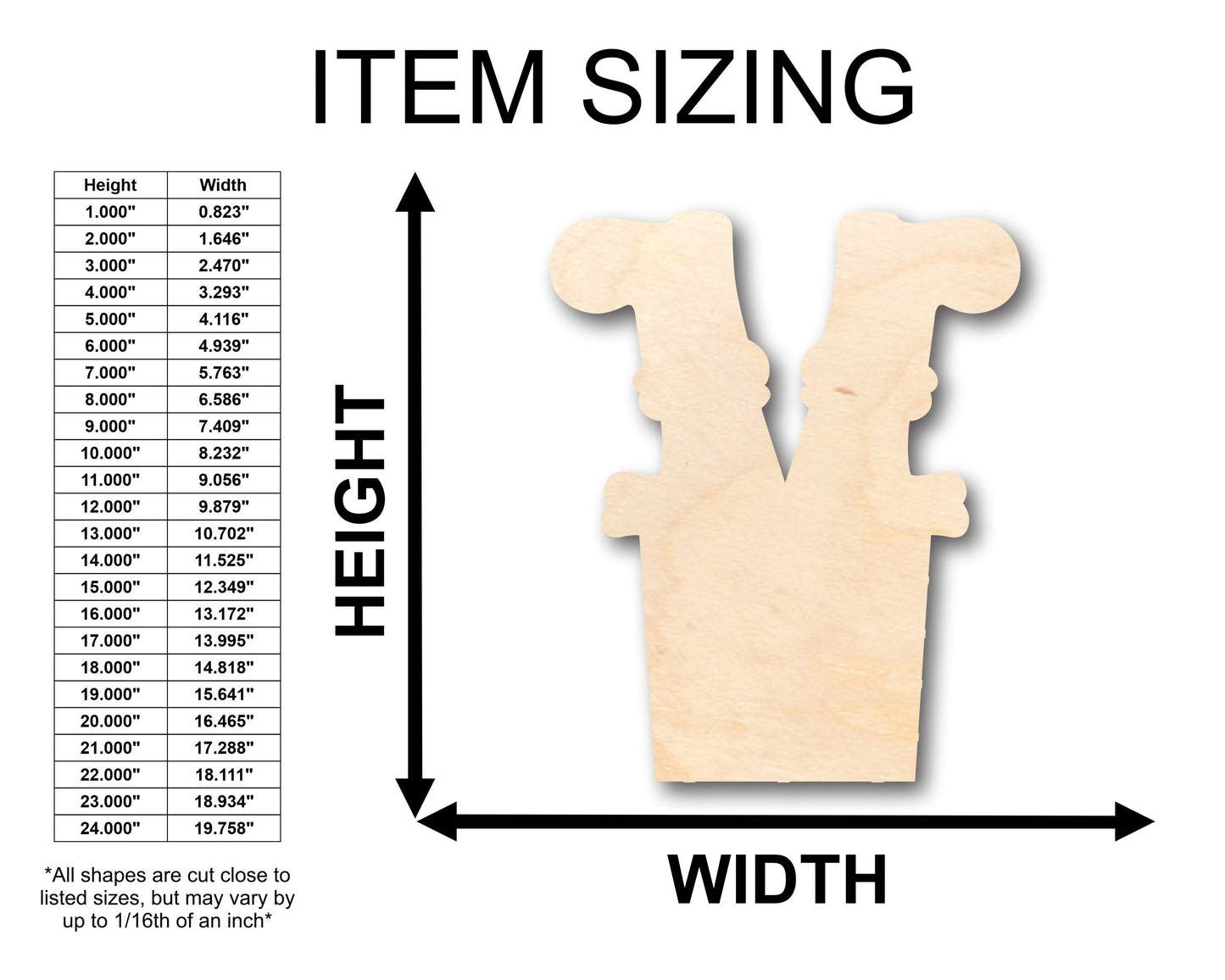 Unfinished Wood Santa Chimney Shape - Craft - up to 46" DIY