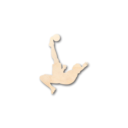 Unfinished Wood Soccer Bicycle Kick Shape - Craft - up to 46" DIY