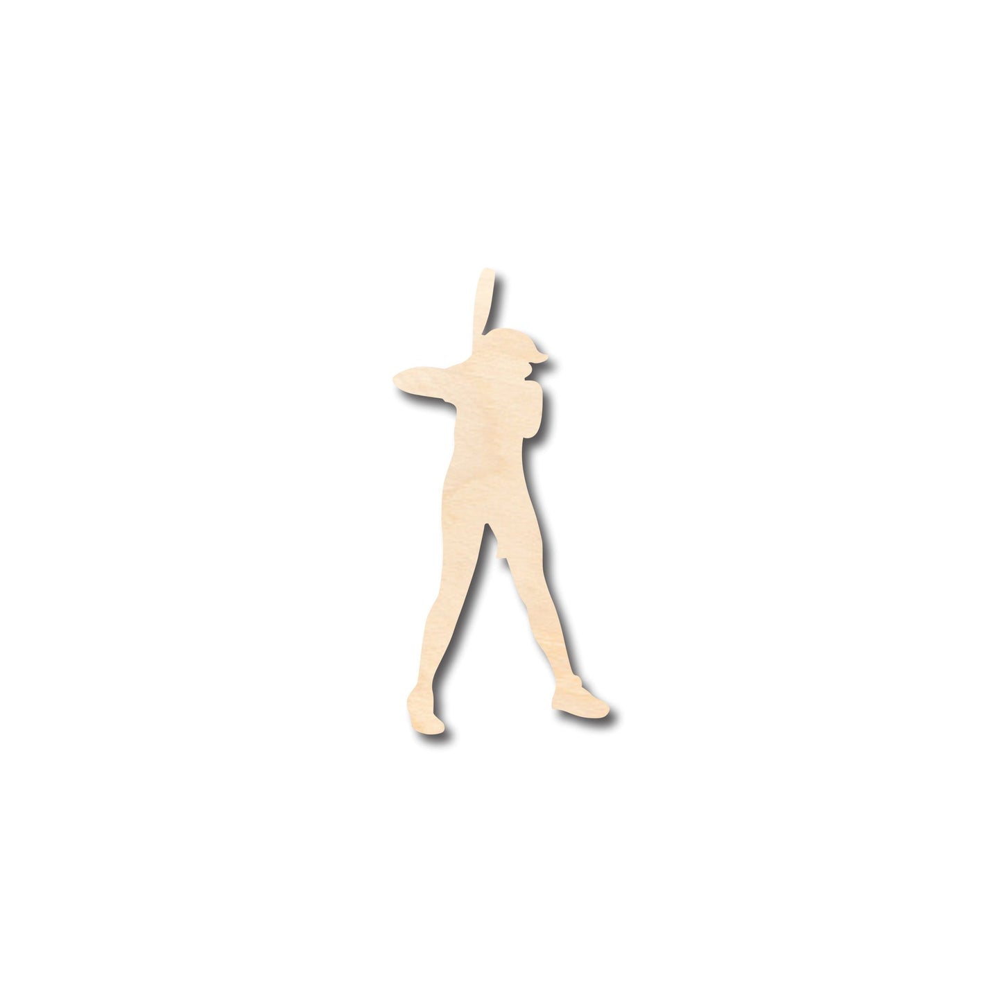 Unfinished Wood Softball Batter Shape - Craft - up to 46" DIY