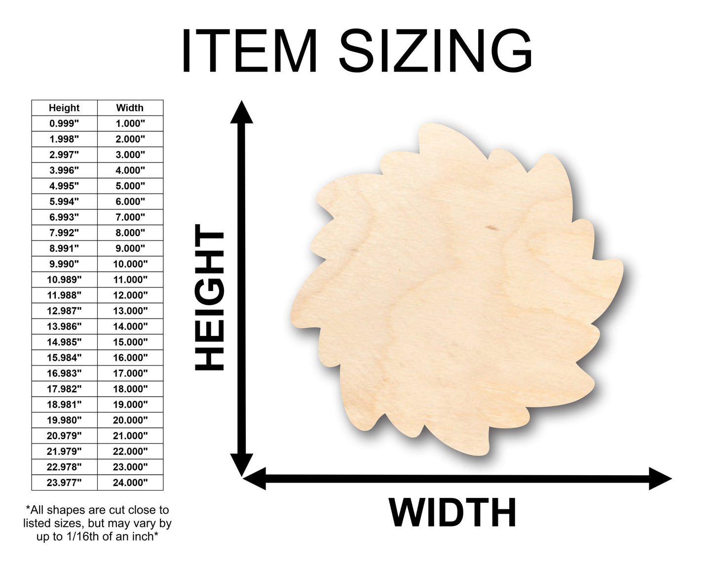 Unfinished Wood Sun Star Shape - Craft - up to 46" DIY