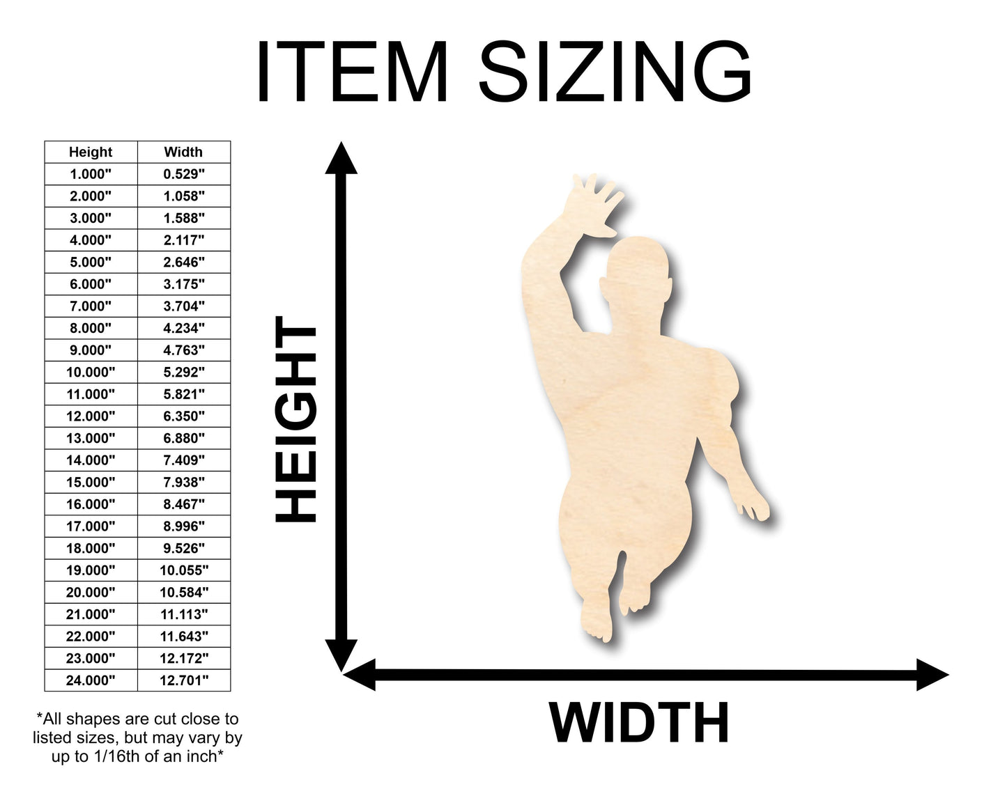 Unfinished Wood Swimming Shape - Craft - up to 46" DIY