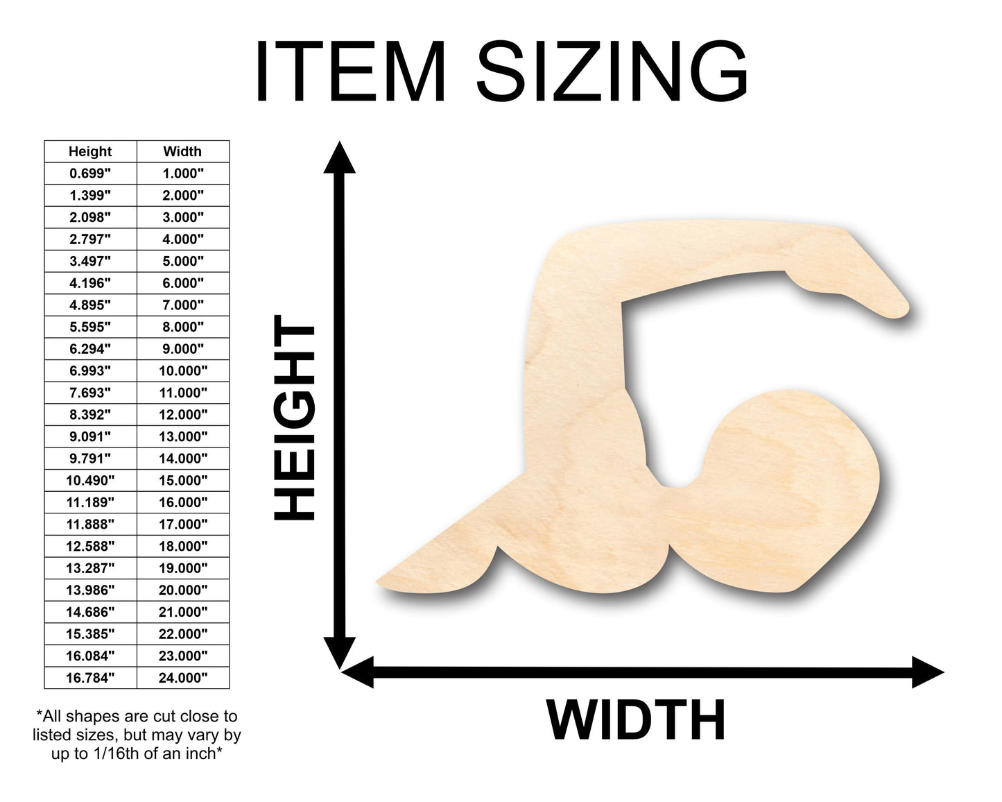 Unfinished Wood Swimming Shape - Craft - up to 46" DIY