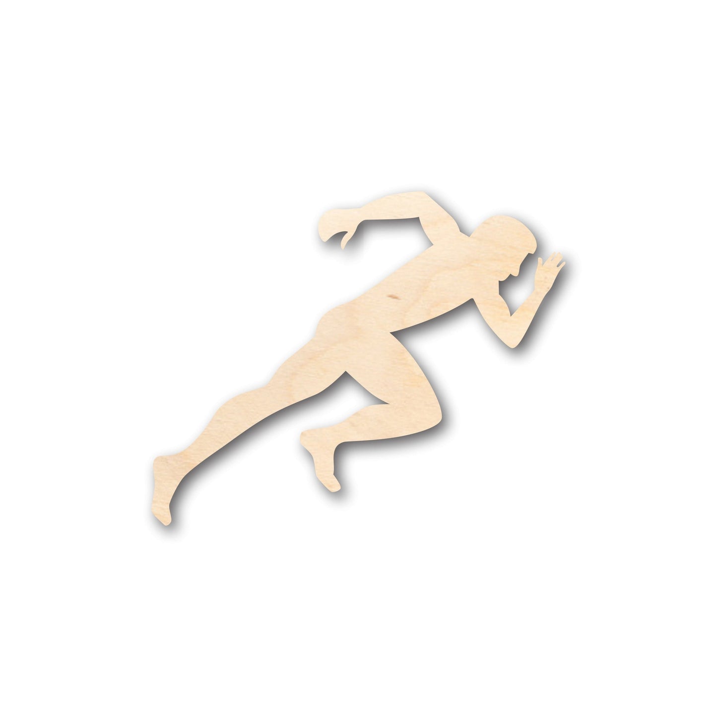 Unfinished Wood Track Sprinter Shape - Craft - up to 46" DIY