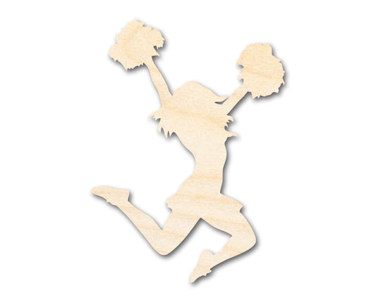 Unfinished Wood Cheerleader Silhouette | DIY Cheerleading Craft Cutout | up to 46" DIY