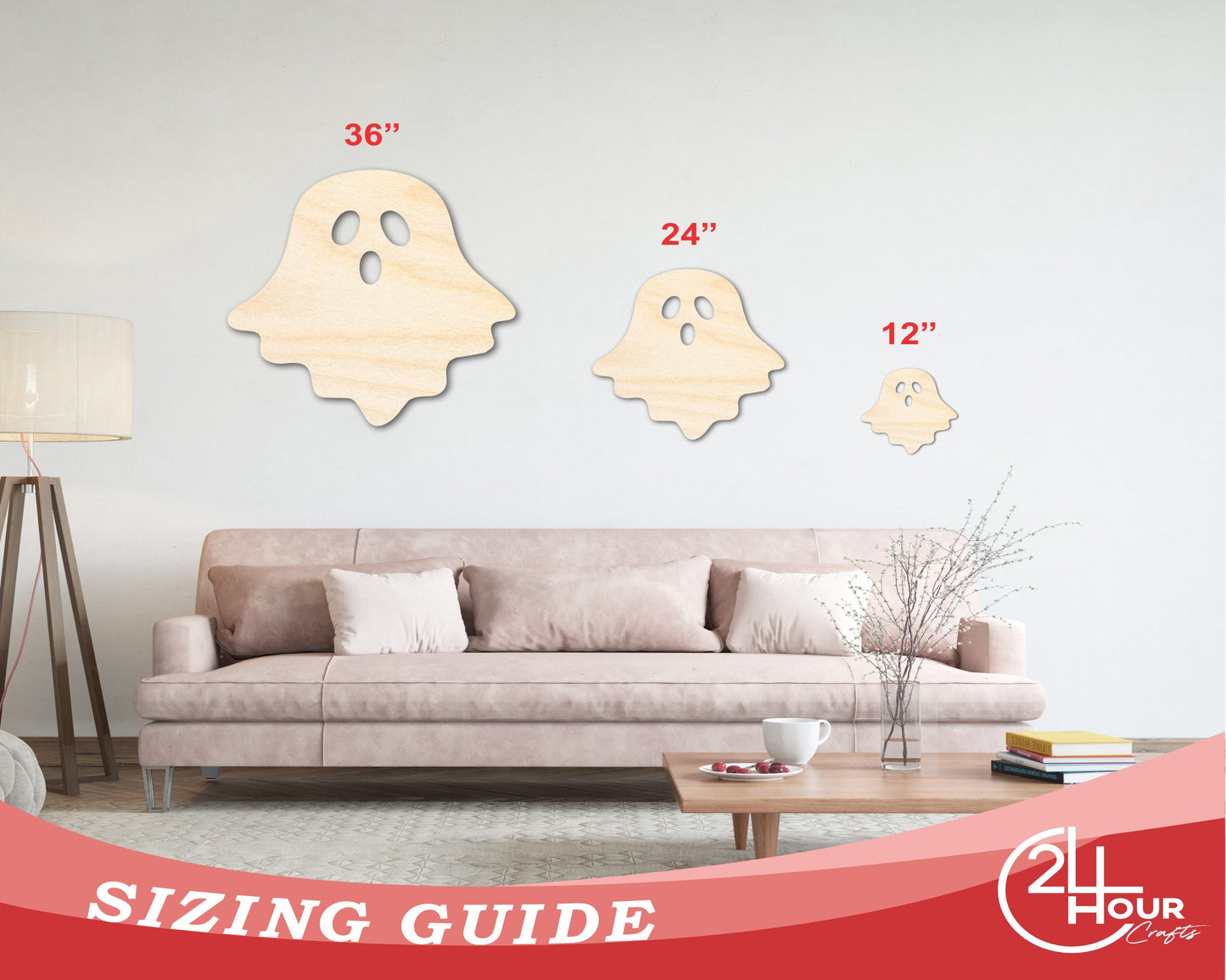 Unfinished Sheet Ghost Shape | Halloween Craft Cutout | up to 46" DIY