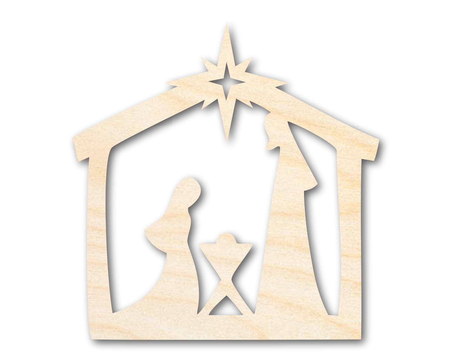 Unfinished Wood Nativity Scene Silhouette | DIY Christmas Craft Cutout | up to 46" DIY