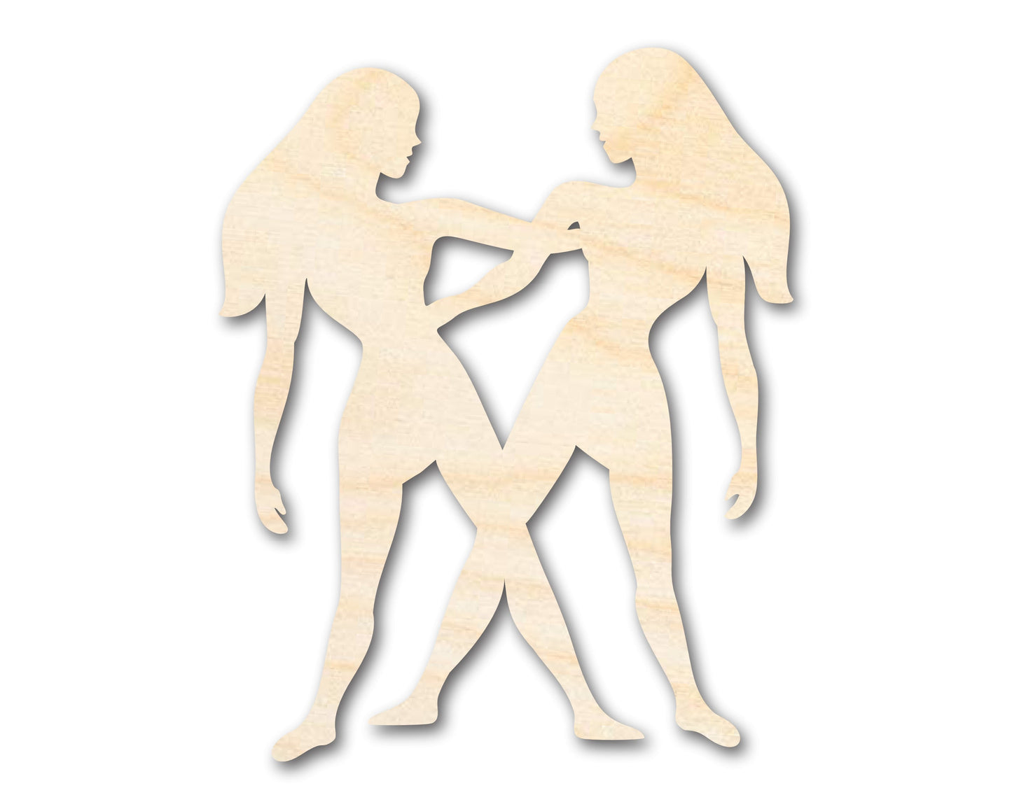 Unfinished Wood Gemini Twins Shape - Zodiac Craft - up to 46"
