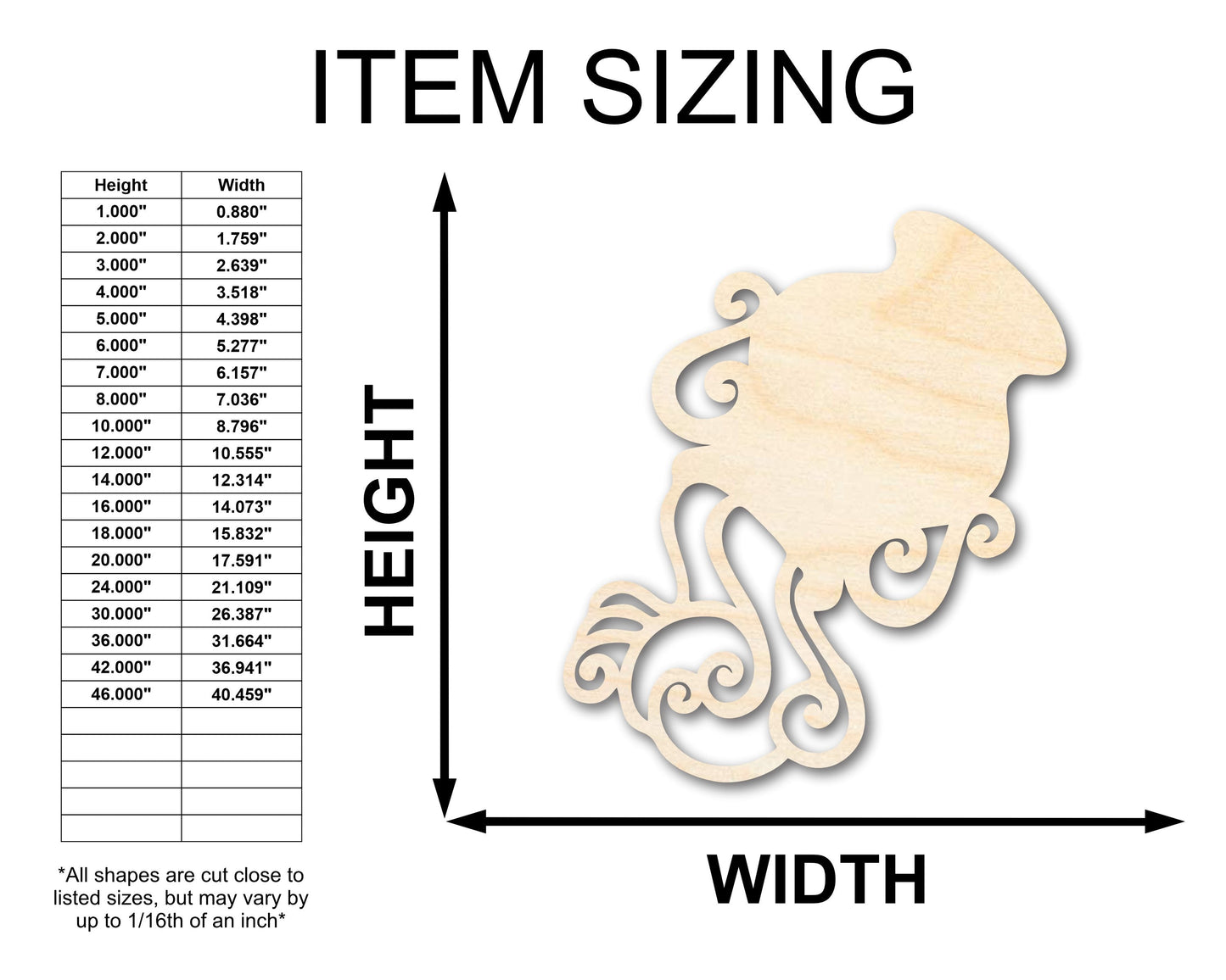 Unfinished Wood Aquarius Water Pitcher Shape - Zodiac Craft - up to 46"