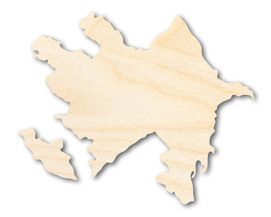 Unfinished Wood Azerbaijan Country Shape - Eastern Europe Craft - up to 46" DIY