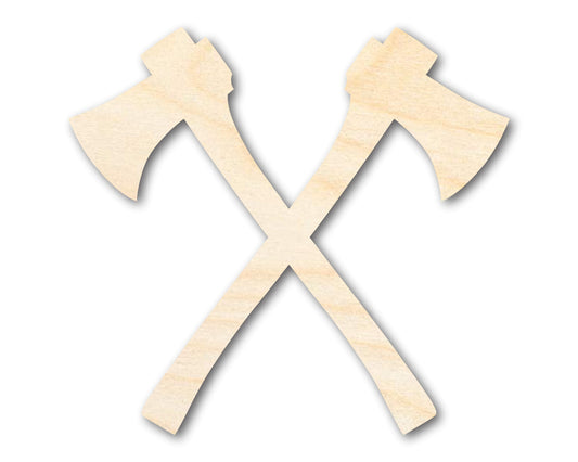 Unfinished Wood Crossed Axes Shape - Medieval Viking Craft - up to 46" DIY