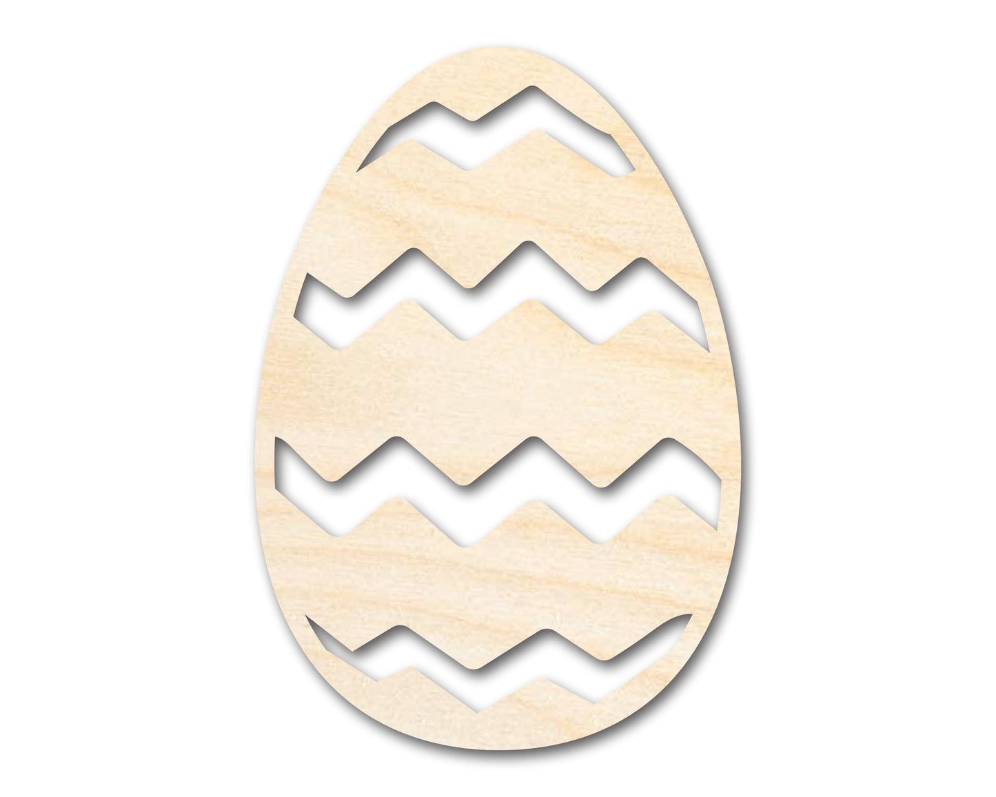 Unfinished Wood Striped Egg Shape - Easter Craft - up to 46" DIY