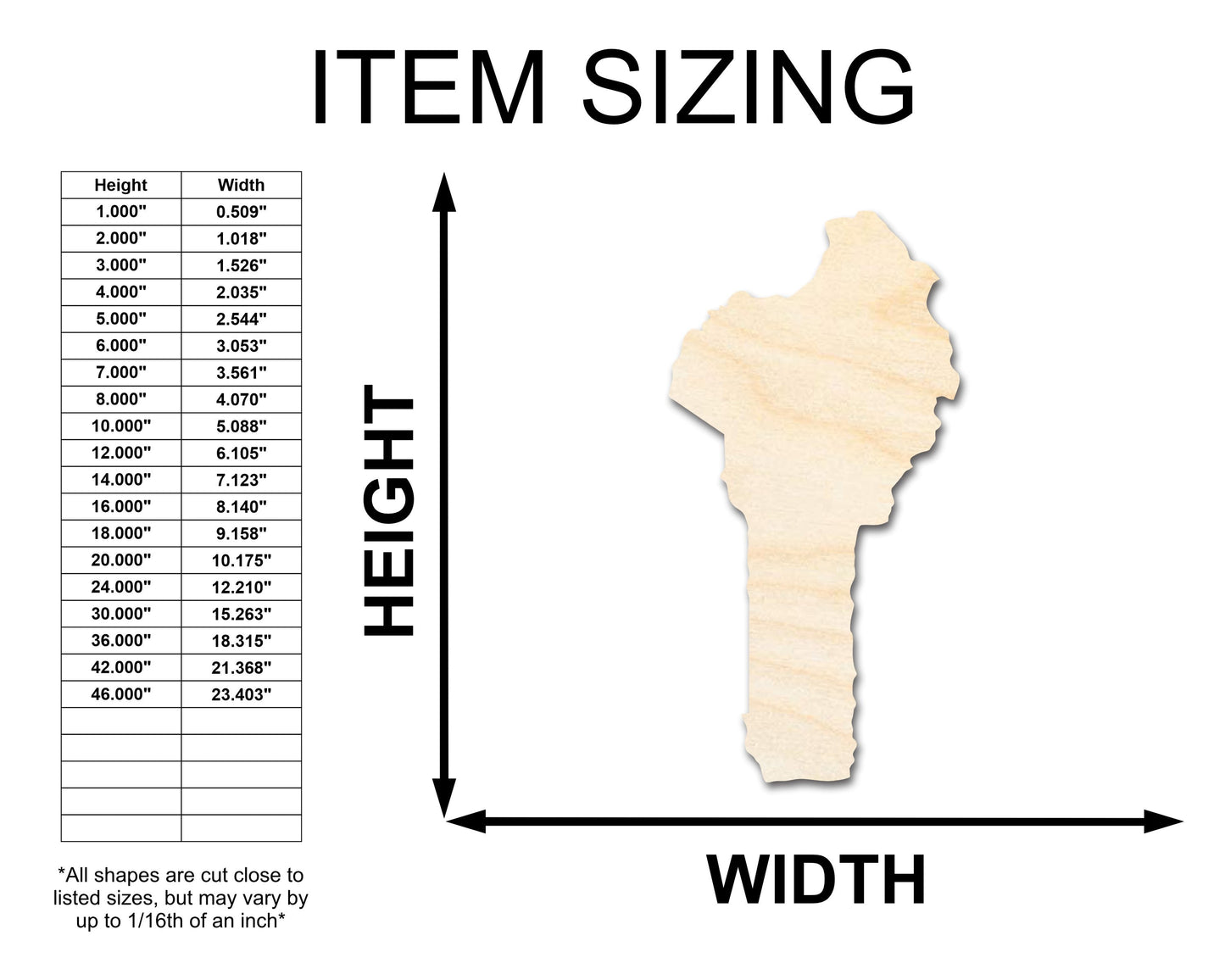 Unfinished Wood Benin Country Shape - West Africa Craft - up to 46" DIY