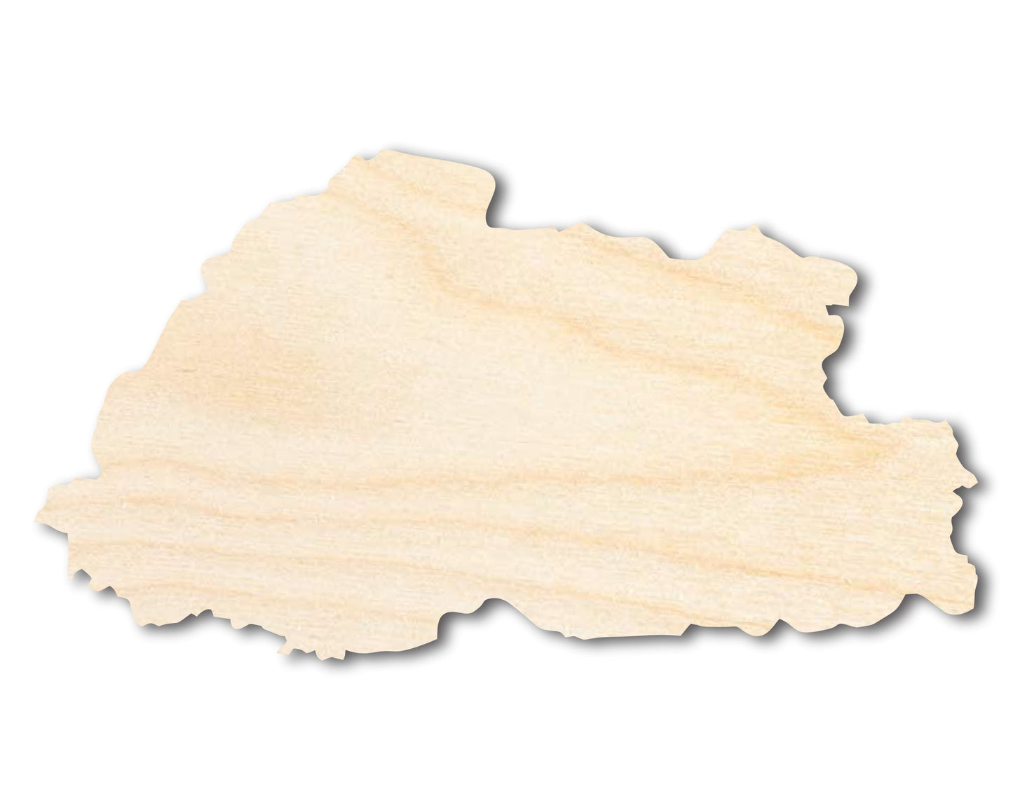 Unfinished Wood Bhutan Country Shape - South Asia Craft - up to 46" DIY