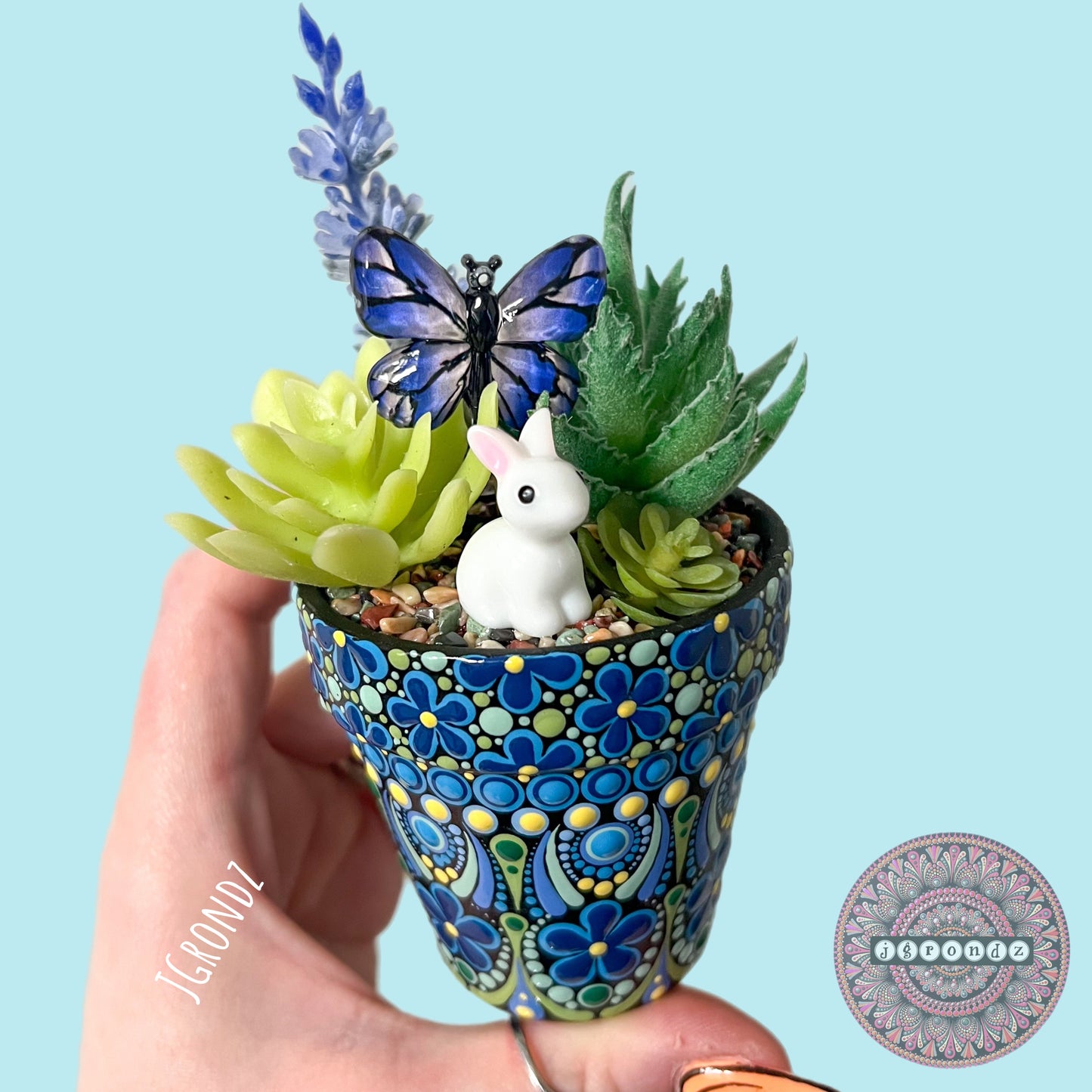 Hoppy Pot - Spring/Easter Painted Succulent Pot