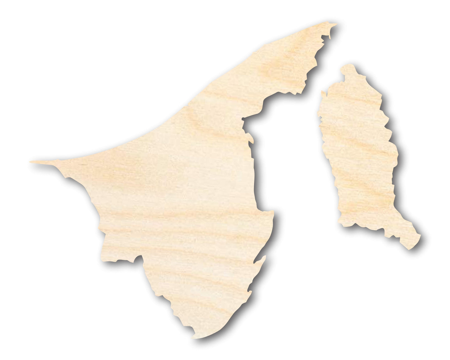 Unfinished Wood Brunei Country Shape - Asia Craft - up to 46" DIY
