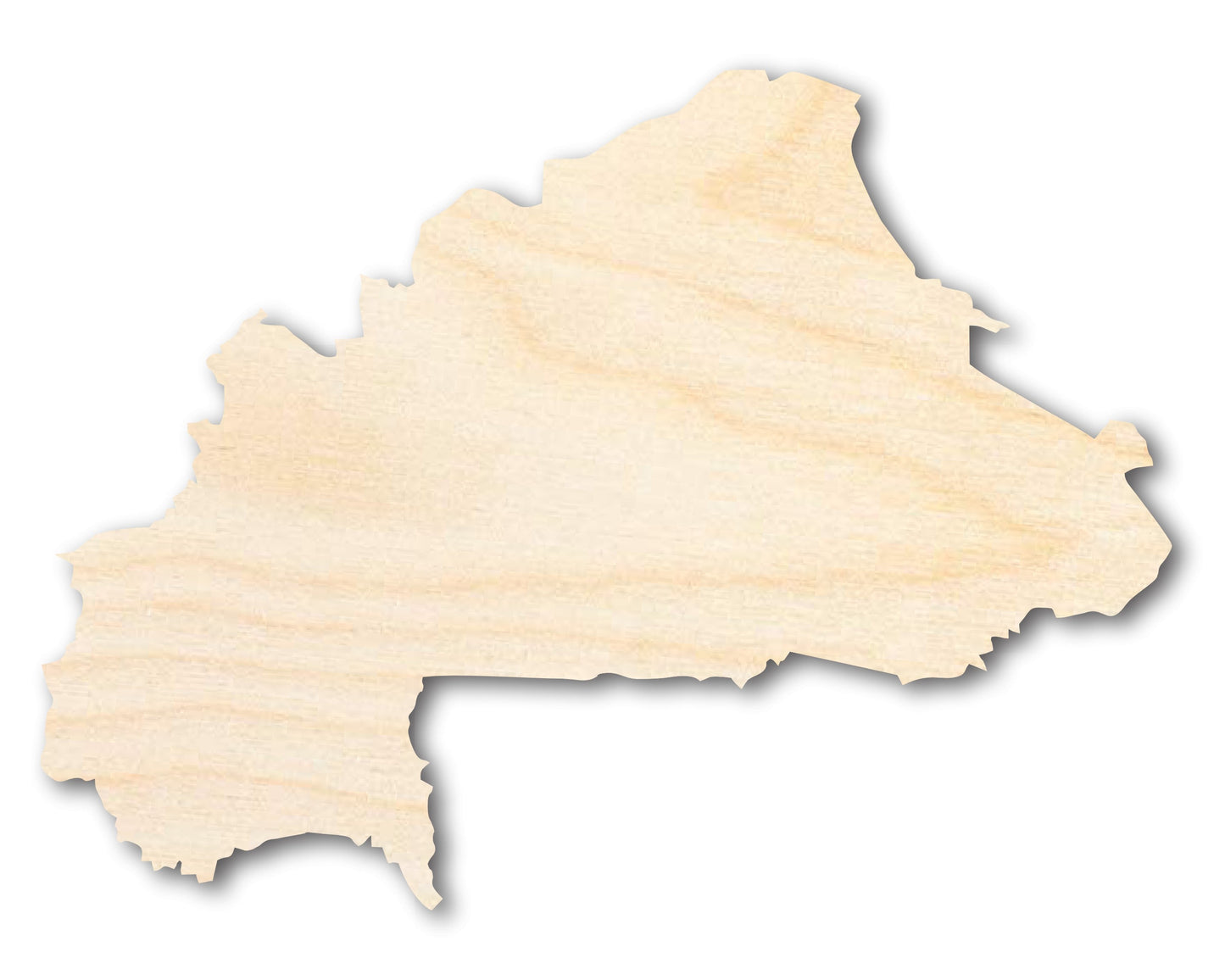 Unfinished Wood Burkina Country Shape - West Africa Craft - up to 46" DIY