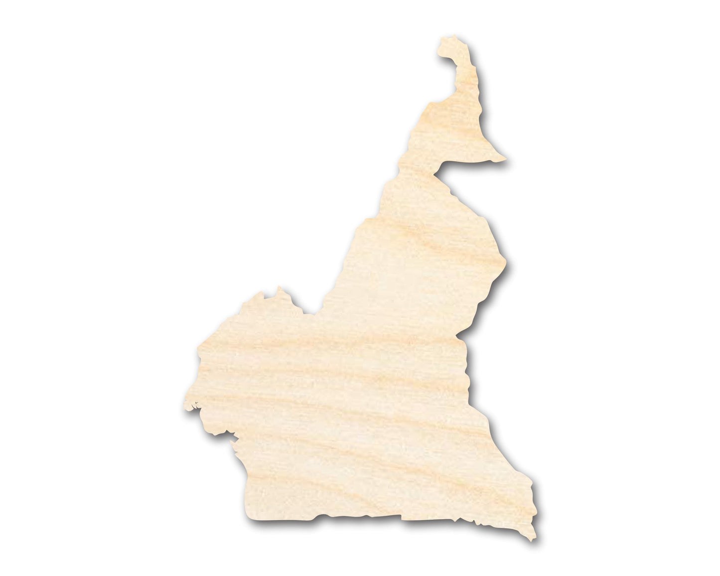 Unfinished Wood Cameroon Country Shape - Central Africa Craft - up to 46" DIY