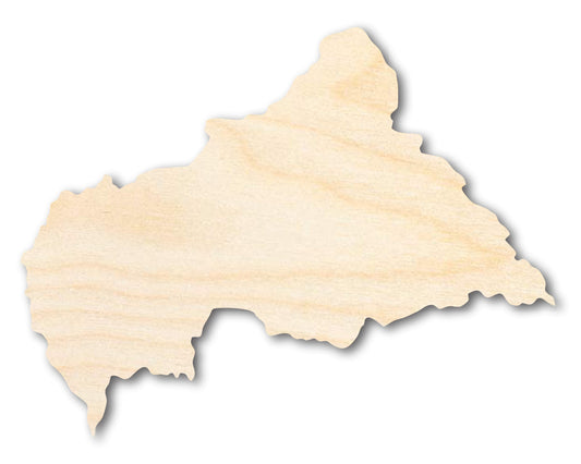 Unfinished Wood Central African Republic Country Shape - Central Africa Craft - up to 46" DIY