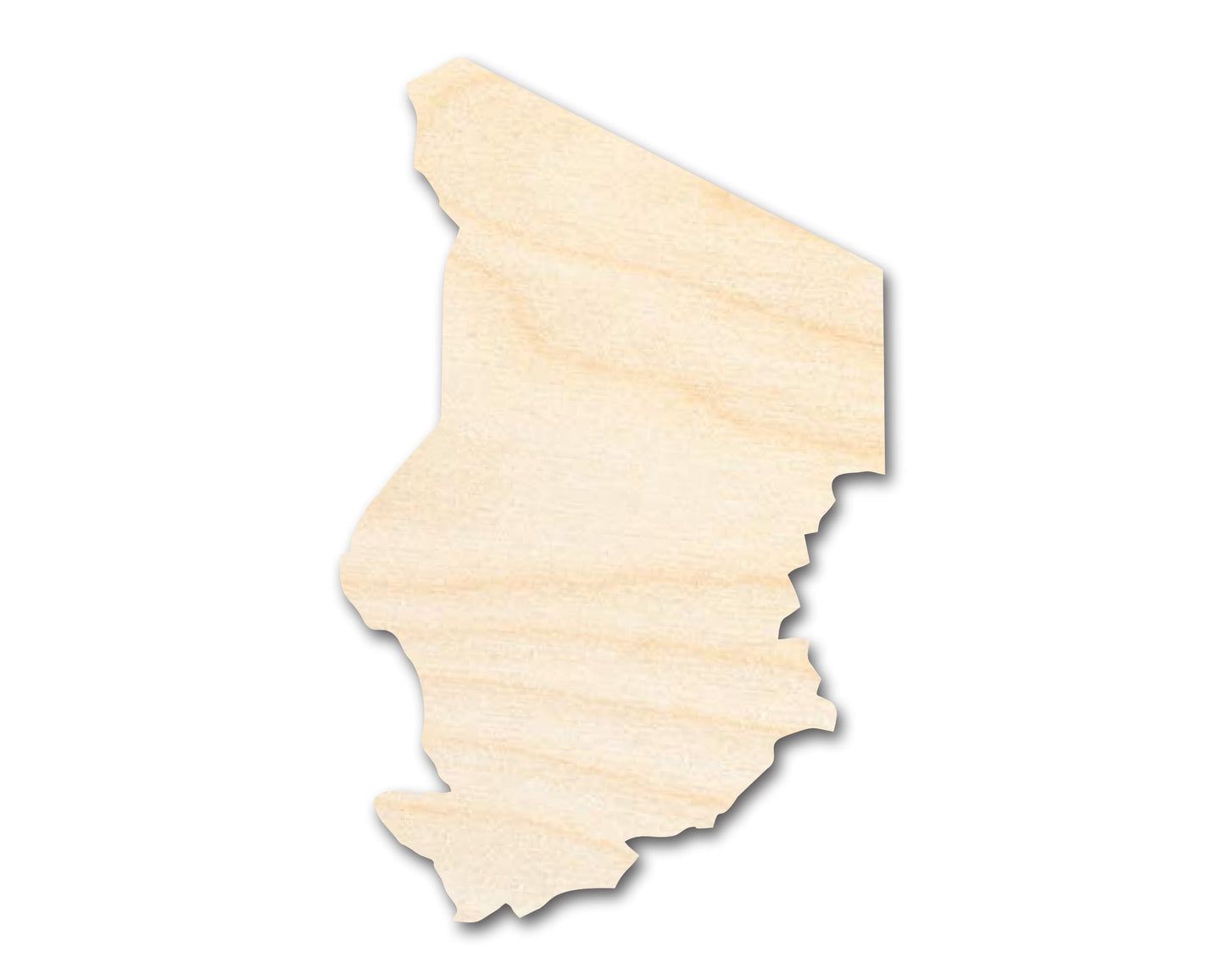 Unfinished Wood Chad Country Shape - North Central Africa Craft - up to 46" DIY