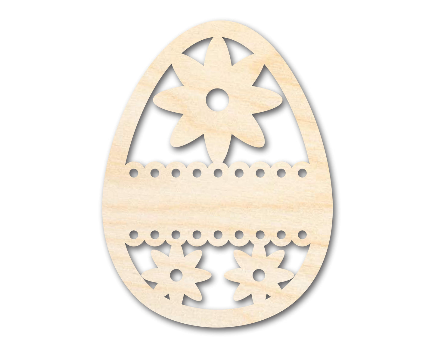 Unfinished Wood Lace Flower Egg Shape - Easter Craft - up to 46" DIY