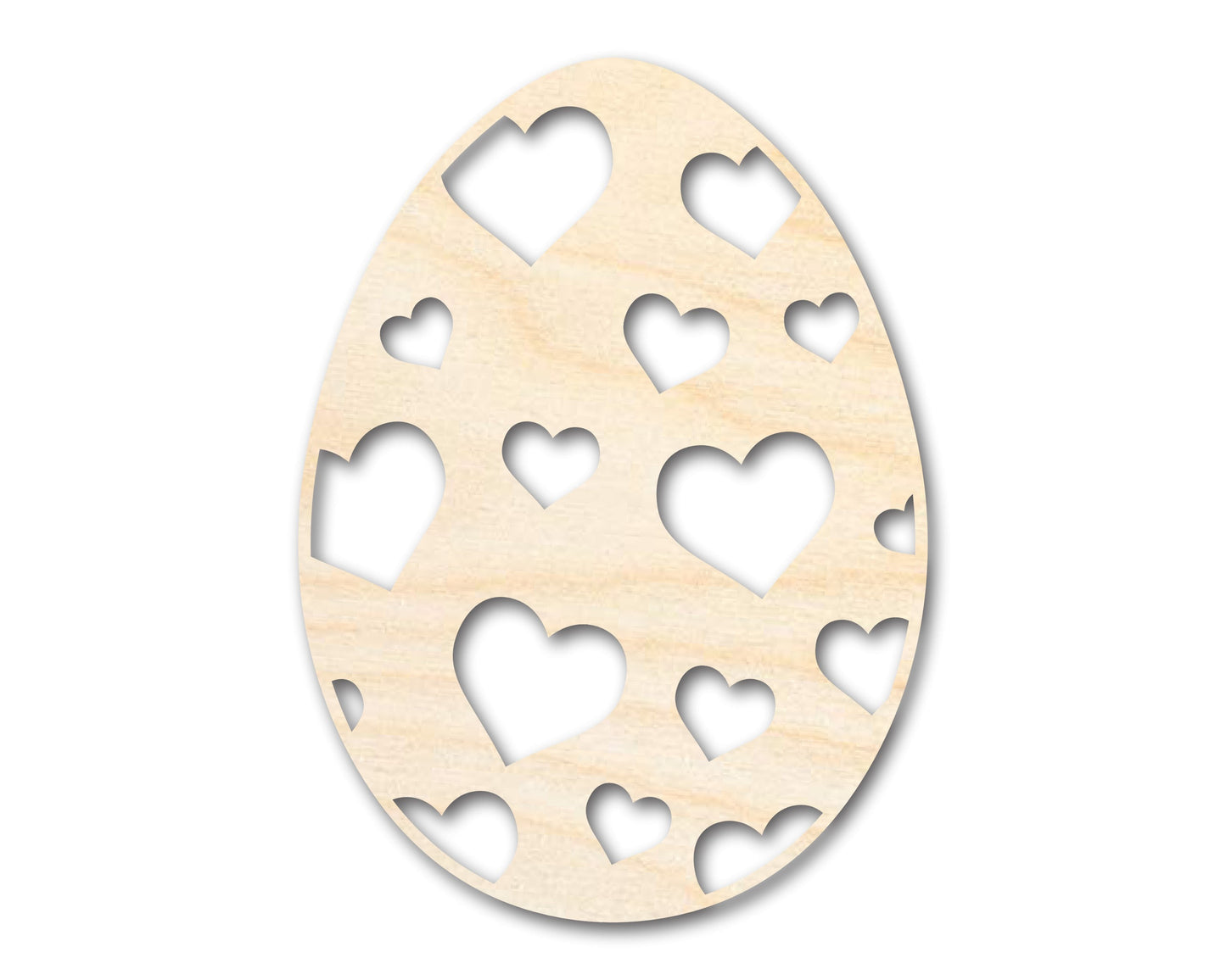 Unfinished Wood Heart Egg Shape - Easter Craft - up to 46" DIY