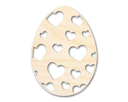 Unfinished Wood Heart Egg Shape - Easter Craft - up to 46" DIY