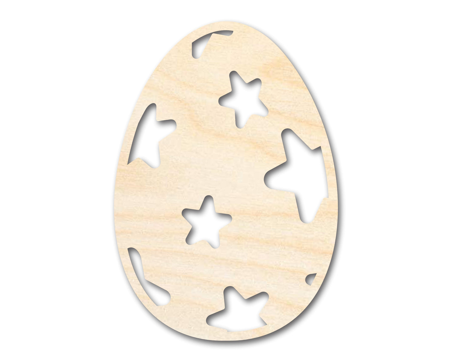 Unfinished Wood Starry Egg Shape - Easter Craft - up to 46" DIY