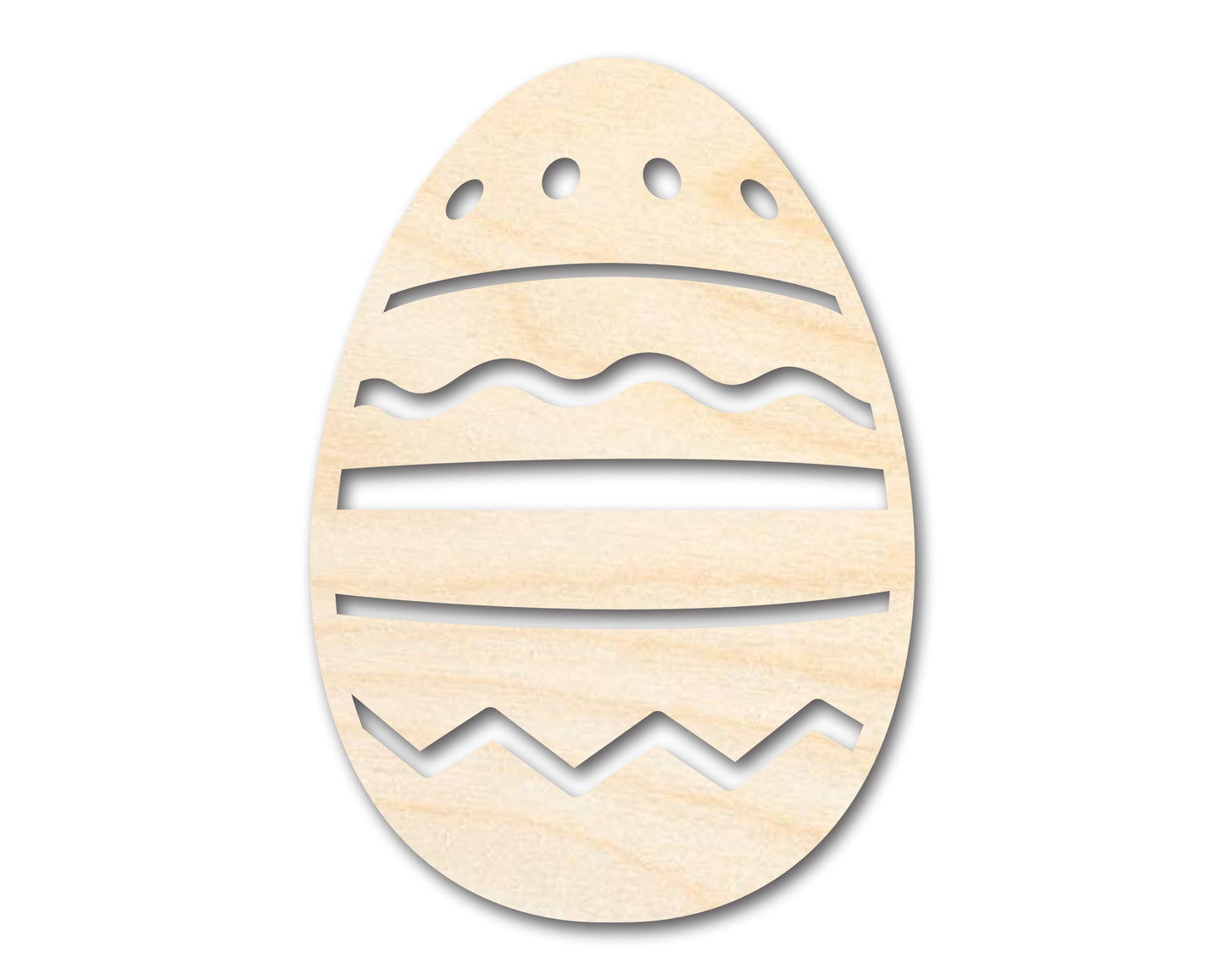 Unfinished Wood Striped Egg Shape - Easter Craft - up to 46" DIY